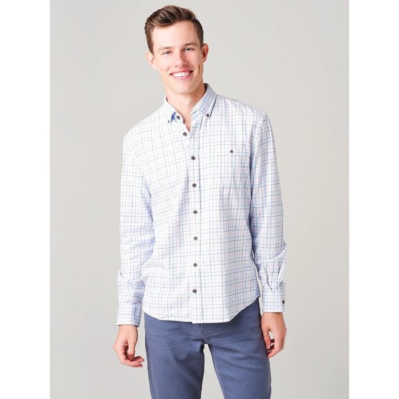 Johnnie O Men's‎ Size Small Blue Plaid Butch Prep Formance Button Down Shirt - Picture 9 of 9